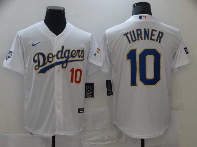 Men's Los Angeles Dodgers Justin Turner #10 White Stitched Jersey